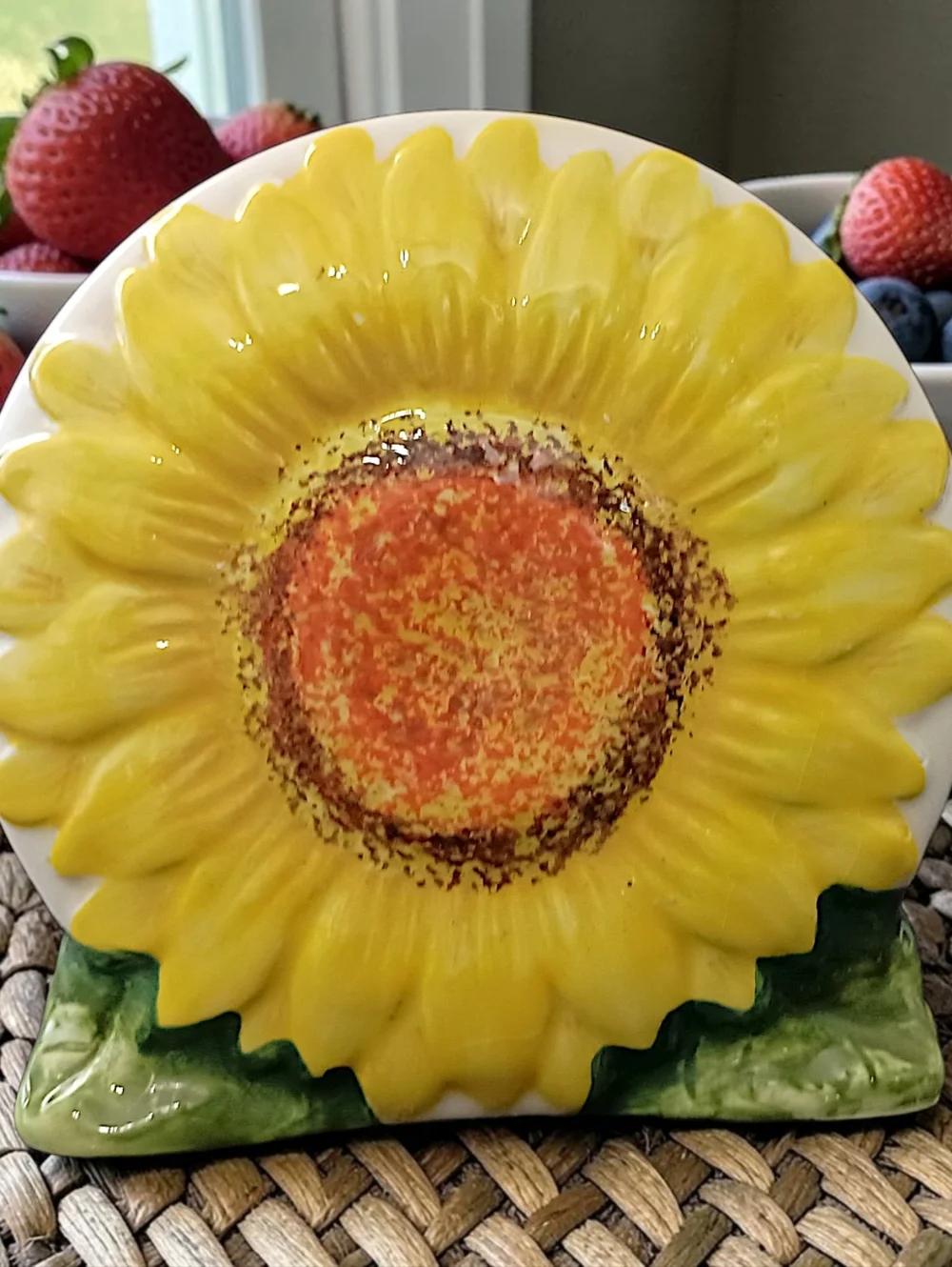 Vintage Sunflower Napkin Holder Ceramic‎ Letter Holder Farmhouse Kitsch Cottage